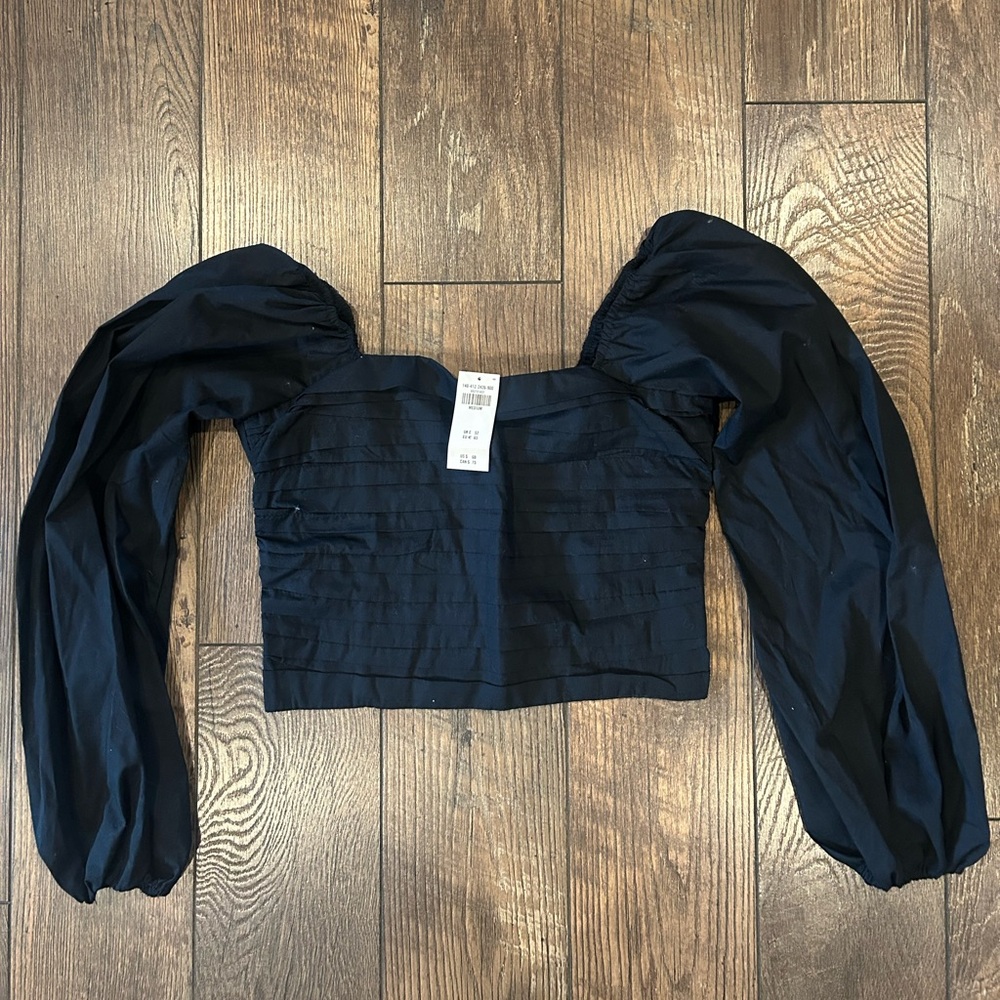 Abercrombie Black Puff-Sleeve Top